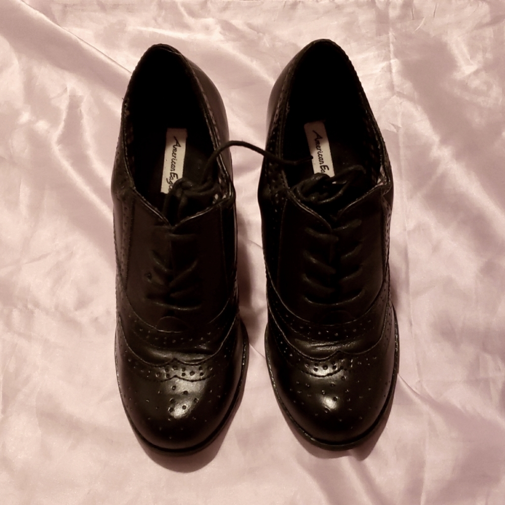 Black Mary Jane style heeled